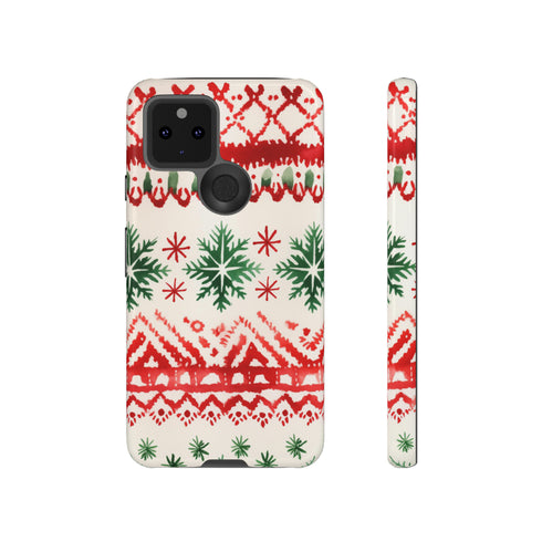 Watercolor Study of Christmas Patterns - Impact Resistant Phone Case Google Pixel 5 5G Glossy
